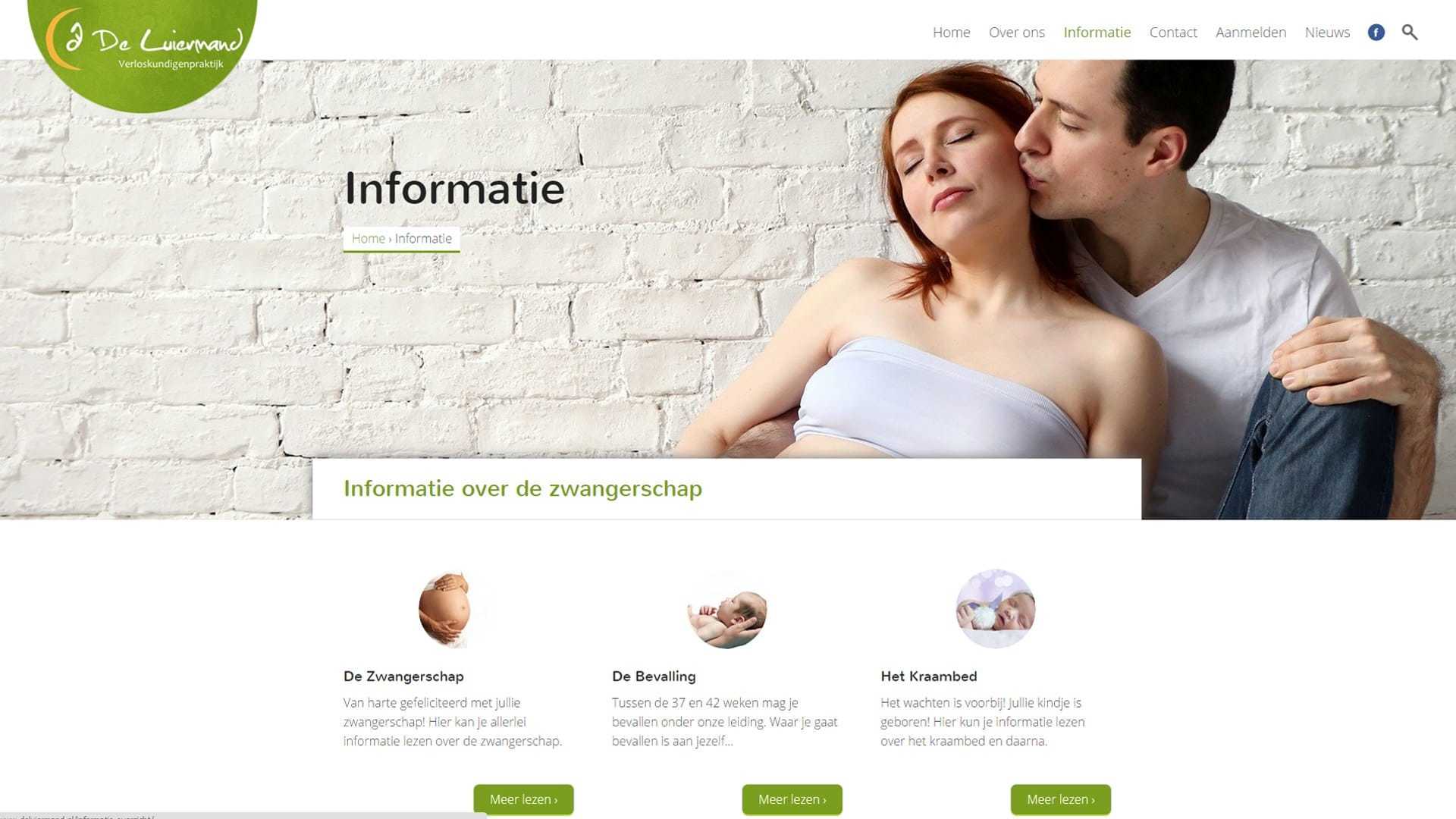 De Luiermand informationpage midwifery practive website by Michiel Tramper
