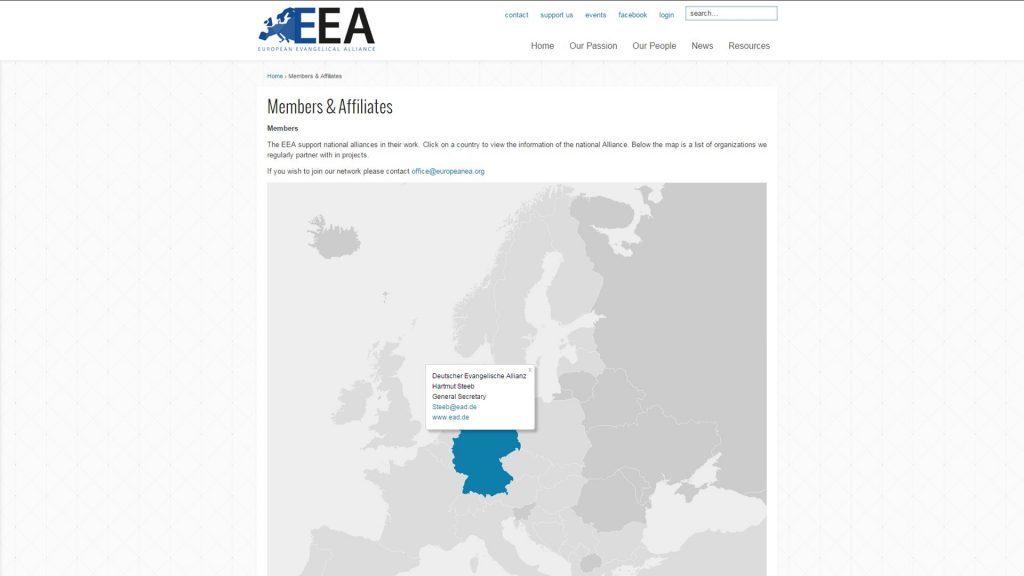 EEA members page as designed by Michiel Tramper