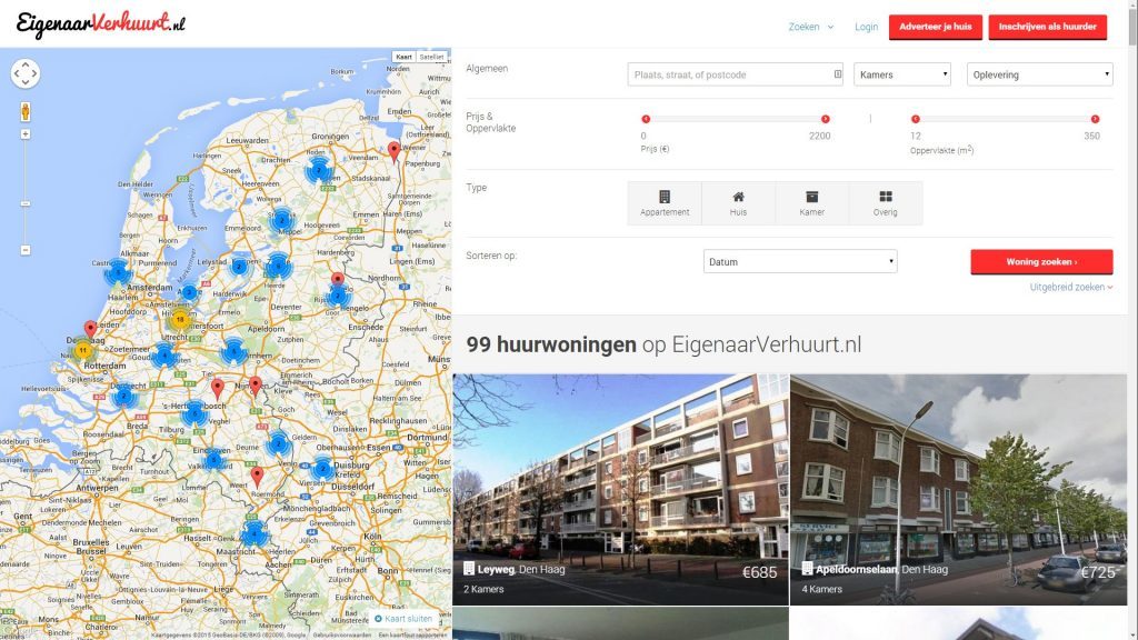 EigenaarVerhuurt.nl Search Filter for Homes